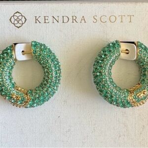 Kendra Scott Green and Gold Earrings